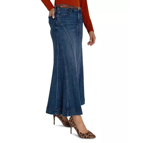 Liverpool Los Angeles Women Blue Woodward Denim Mermaid Maxi Skirt Size 4/27 - Picture 3 of 4